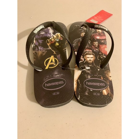 Havaianas Adult Top Marvel Flip Flop Sandals Men\'s  Avengers Sz 13 New With Tag
